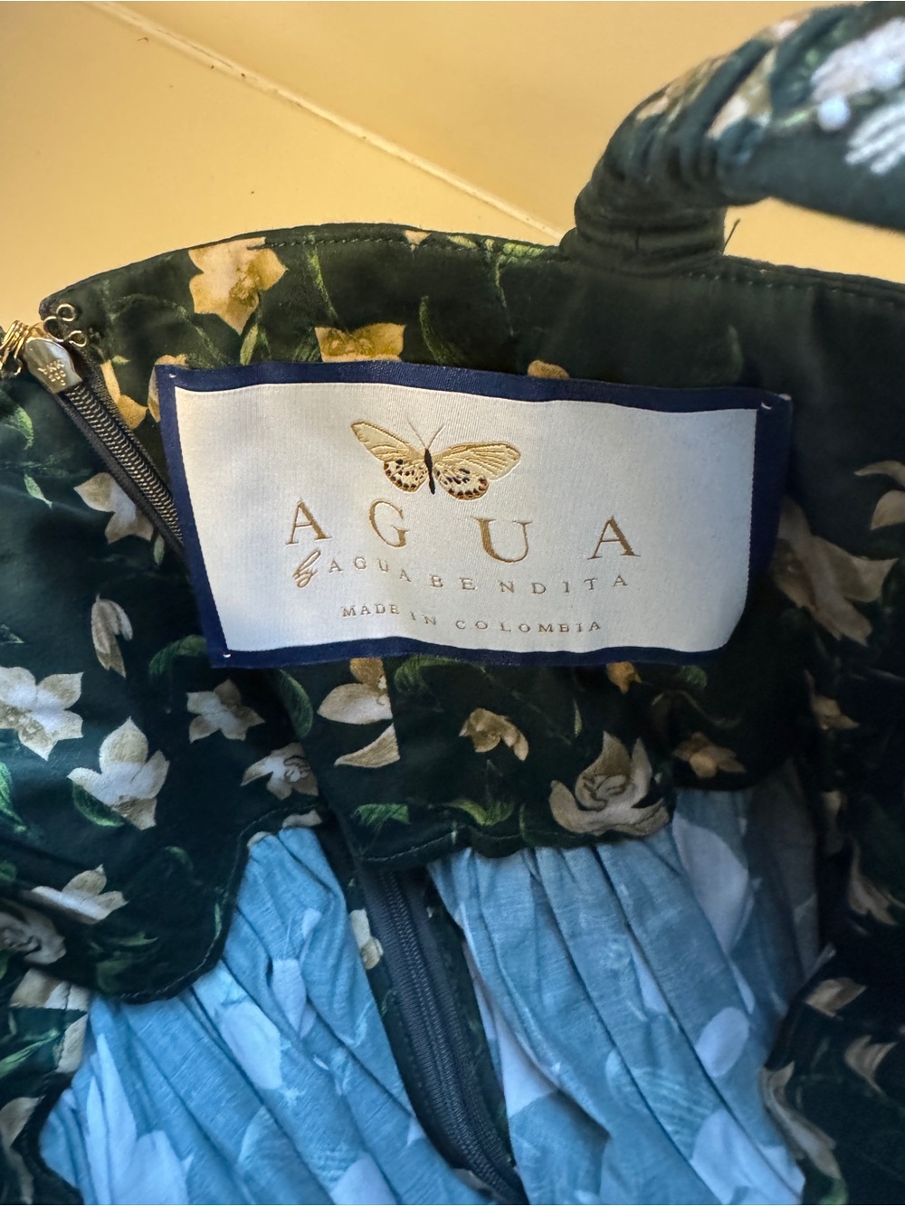 Agua by Agua Bendita Dark Green Floral Mini Dress - Picture 13 of 14